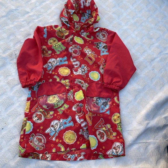 Youth Kids ANPANMAN ANIME RAINCOAT RAIN JACKET Red